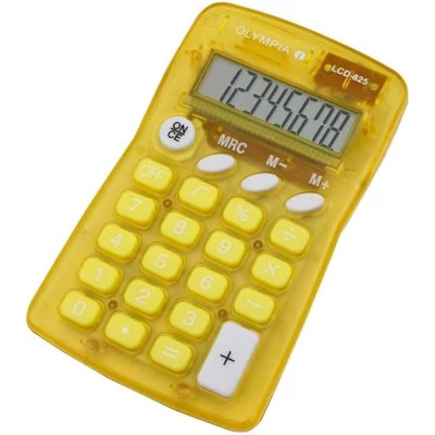 Számológép zseb OLYMPIA LCD-825 8 digit sárga KIFUTÓ TERMÉK