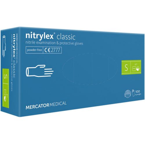 Gumikesztyű nitril púdermentes S 100 db/doboz, Nitrylex lila