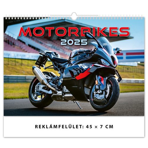 Falinaptár képes 450 × 315 mm, fehér lapokkal Motorbikes Dayliner 2025.