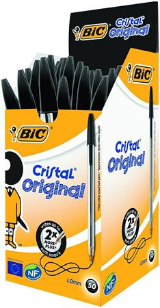 BIC Golyóstoll, 0,32 mm, kupakos, BIC "Cristal Original", fekete