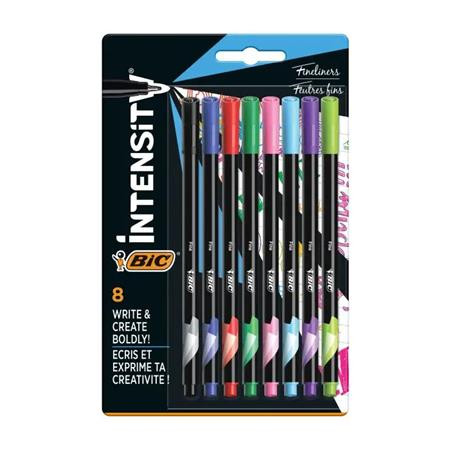 BIC Tűfilc, 0,4 mm, BIC "Intensity", 8 különböző szín