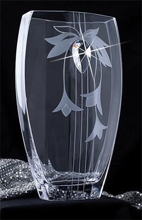 LORENTINA Lorentina Vase ®, virágmintás, 35 cm MADE WITH SWAROVSKI ELEMENTS®