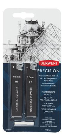 DERWENT Grafitbél szett, 0,5 mm, HB, 2B, DERWENT "Precision"