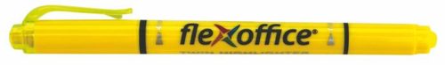 FLEXOFFICE Szövegkiemelő, 1,0/4,0 mm, kétvégű, FLEXOFFICE "HL01", sárga