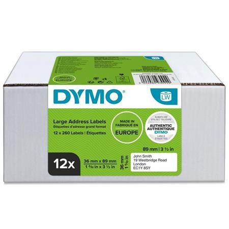 DYMO Etikett, LW nyomtatóhoz, 36x89 mm, 240 db etikett, DYMO