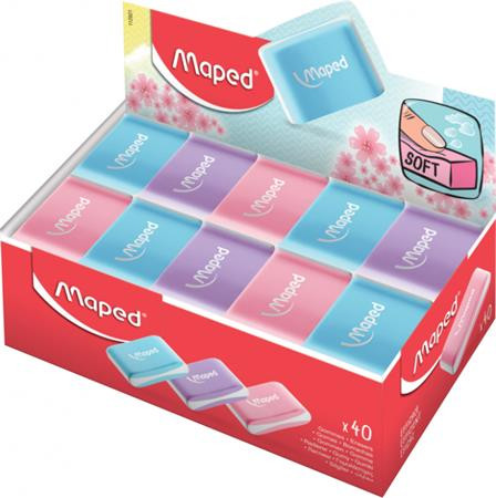 MAPED Radír display, MAPED "Essentials Soft Pastel", vegyes színek