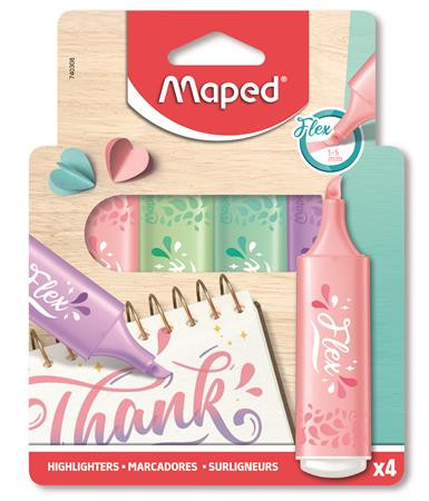 MAPED Szövegkiemelő készlet, 1-5 mm, MAPED "Fluo Peps Flex Pastel", pasztell szín, vegyes készletek