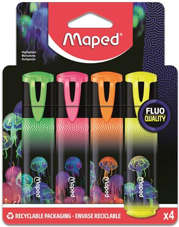 MAPED Szövegkiemelő készlet, 1-5 mm, MAPED "Deepsea Paradise Fluo Peps", 4 különböző szín