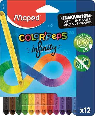 MAPED Színes ceruza készlet, háromszögletű, MAPED "Color'Peps INFINITY", 12 különböző szín