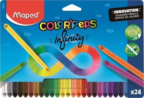 MAPED Színes ceruza készlet, háromszögletű, MAPED "Color'Peps INFINITY", 24 különböző szín