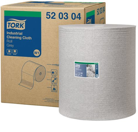 TORK Tisztítókendő, ipari, 1 rétegű, 950 lap, W1 rendszer, TORK, szürke