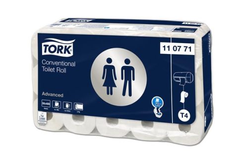 TORK Toalettpapír, T4 rendszer, 2 rétegű, 12,5 cm átmérő, Advanced, TORK, fehér