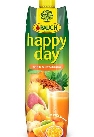 RAUCH Gyümölcslé, 100%, 1 l, RAUCH "Happy day", multivitamin