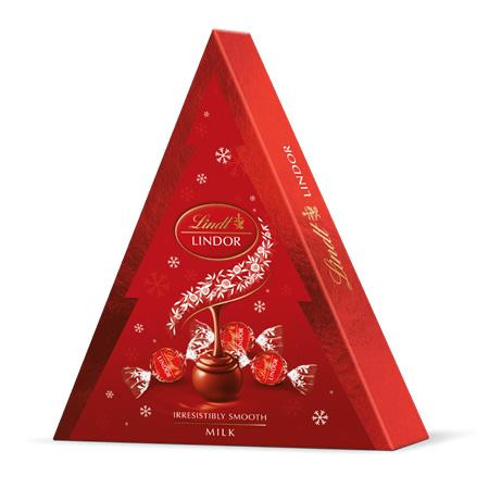 LINDT Desszert, 125 g, karácsonyfa, LINDT "Lindor", tejcsokoládé