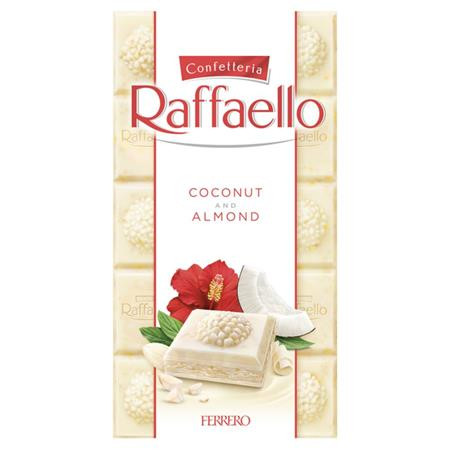 RAFFAELLO Fehér csokoládé, 90 g, RAFFAELLO "Prémium"