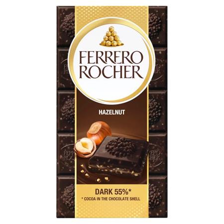 FERRERO ROCHER Étcsokoládé, 90 g, FERRERO ROCHER "Prémium", mogyorós töltelékkel