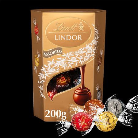 LINDT Desszert, 200 g, díszdobozban, LINDT "Lindor", vegyes