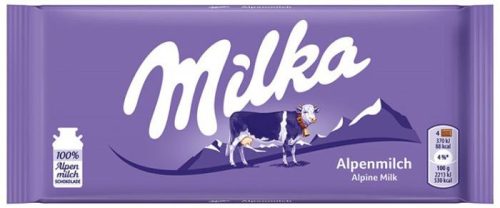 MILKA Táblás csokoládé, 100 g, MILKA, alpesi tej