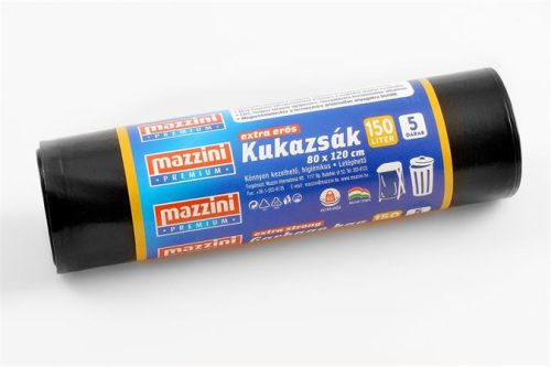 MAZZINI Nagykukazsák, extra erős, 150 l, 5 db, 80x120 cm, MAZZINI "Premium"