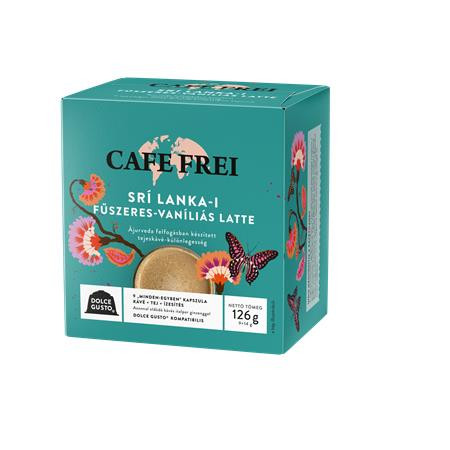 CAFE FREI Kávékapszula, Dolce Gusto kompatibilis, 9 db, CAFE FREI "Srí Lanka-i fűszeres-vaníliás latte"