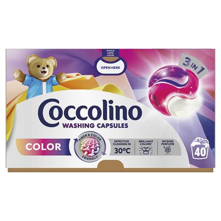 COCCOLINO Mosókapszula, 40 db, COCCOLINO "3in1 Color"