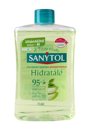 SANYTOL Antibakteriális folyékony szappan, utántöltő, 500 ml, SANYTOL, zöld tea és aloe vera