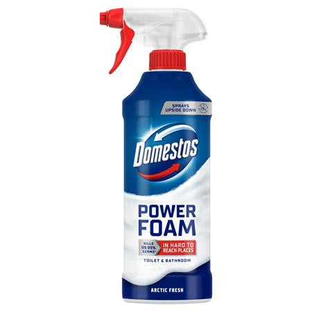 DOMESTOS WC- és fürdőszoba tisztító hab, 435 ml, DOMESTOS "Power Foam", Arctic Fresh