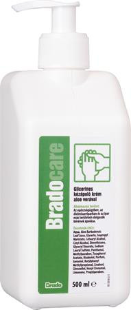 BRADO Kézápoló krém, munkavédelmi, glicerines, pumpás, 500 ml, BRADOCARE, aloe vera