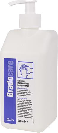 BRADO Kézápoló krém, munkavédelmi, glicerines, pumpás, 500 ml, BRADOCARE