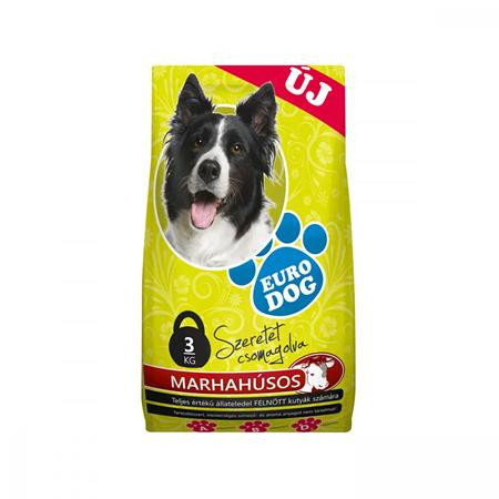 EURODOG Kutyaeledel, száraztáp, 3 kg, EURODOG, marha