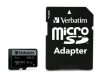 VERBATIM Memóriakártya, microSDXC, 128GB, CL10/U3, 90/45 MB/s, adapter, VERBATIM "PRO"