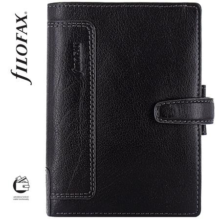 FILOFAX Kalendárium, gyűrűs, betétlapokkal, pocket méret, FILOFAX, "Holborn", fekete