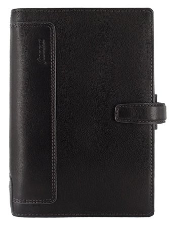 FILOFAX Kalendárium, gyűrűs, betétlapokkal, personal méret, FILOFAX, "Holborn", fekete