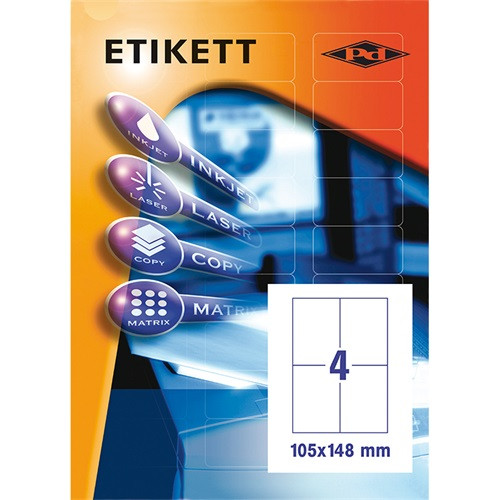 Etikett címke pd 105x148 mm szegély nélküli 10 ív 40 db/csomag