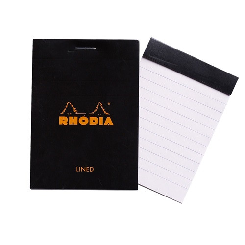 Jegyzettömb Clairefontaine Rhodia Black A/6 80 lapos vonalas