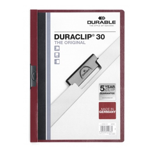 Clip-mappa Durable Duraclip A/4 60 lapig padlizsán