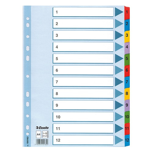 Regiszter Mylar Esselte A/4 1-12-ig 100162