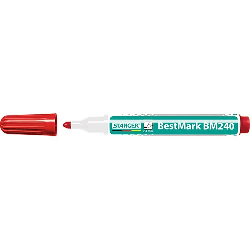 Táblamarker Stanger BM240 kerek 1-3 mm piros