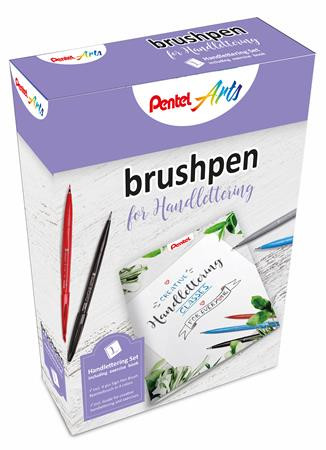 PENTEL Kalligrafikus ecsetirón készlet, PENTEL "Brush Sign", 4 különböző szín