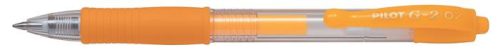 PILOT Zseléstoll, 0,37 mm, nyomógombos, PILOT "G-2 Neon", narancs