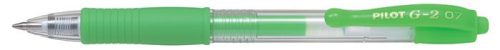 PILOT Zseléstoll, 0,37 mm, nyomógombos, PILOT "G-2 Neon", zöld