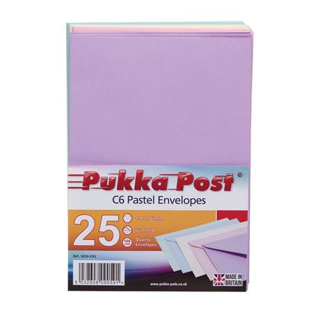 PUKKA PAD Boríték, C6, szilikonos, PUKKA PAD "Pastel", vegyes színek