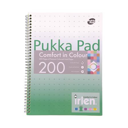 PUKKA PAD Spirálfüzet, A4, vonalas, 100 lap, PUKKA PAD "Irlen Jotta Green"