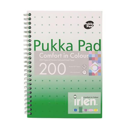 PUKKA PAD Spirálfüzet, A5, vonalas, 100 lap, PUKKA PAD "Irlen Jotta Green"