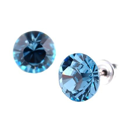 ART CRYSTELLA Fülbevaló, aquakék SWAROVSKI® kristállyal, 8 mm, ART CRYSTELLA®