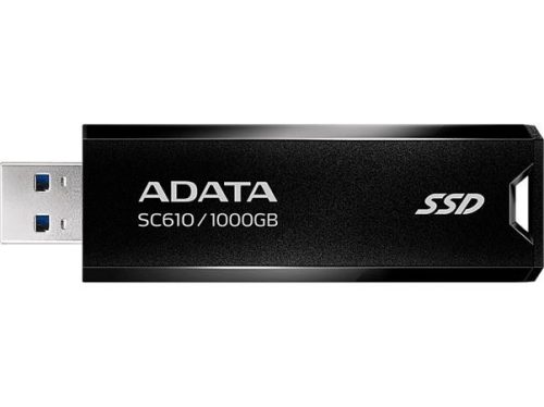 ADATA SSD (külső memória), 1TB, USB 3.2, 500/550MB/s, ADATA "SC610", fekete-piros