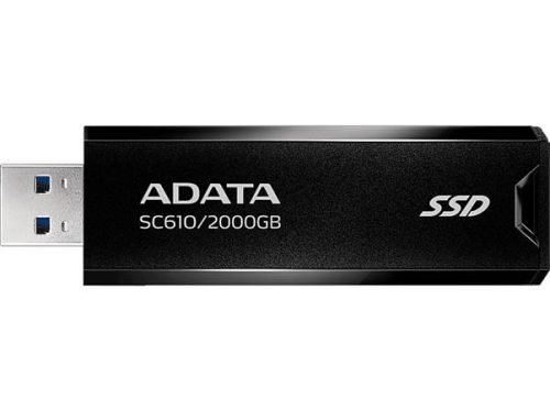 ADATA SSD (külső memória), 2TB, USB 3.2, 500/550MB/s, ADATA "SC610", fekete-piros