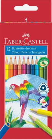 FABER-CASTELL Színes ceruza készlet, háromszögletű, FABER-CASTELL "Papagáj", 12 különböző szín