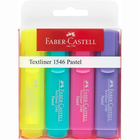 FABER-CASTELL Szövegkiemelő készlet, 1-5 mm, FABER-CASTELL "1546 Pastel", 4 különböző szín