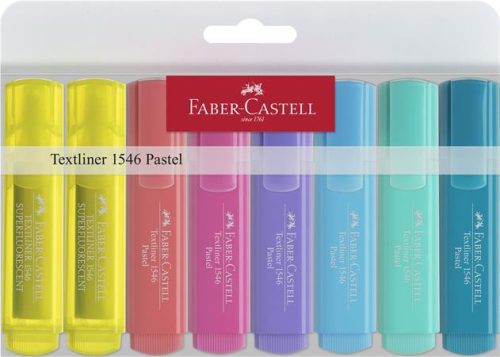 FABER-CASTELL Szövegkiemelő készlet, 1-5 mm, FABER-CASTELL "1546 Pastel", 8 különböző szín